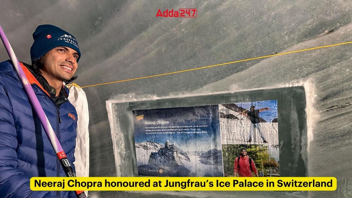 Neeraj Chopra honoured at Jungfraus Ice Palace in Switzerland